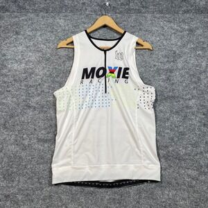 Wattie Ink Moxie Racing Mens XXL White Sleeveless Cycling Triathlon Jersey USA
